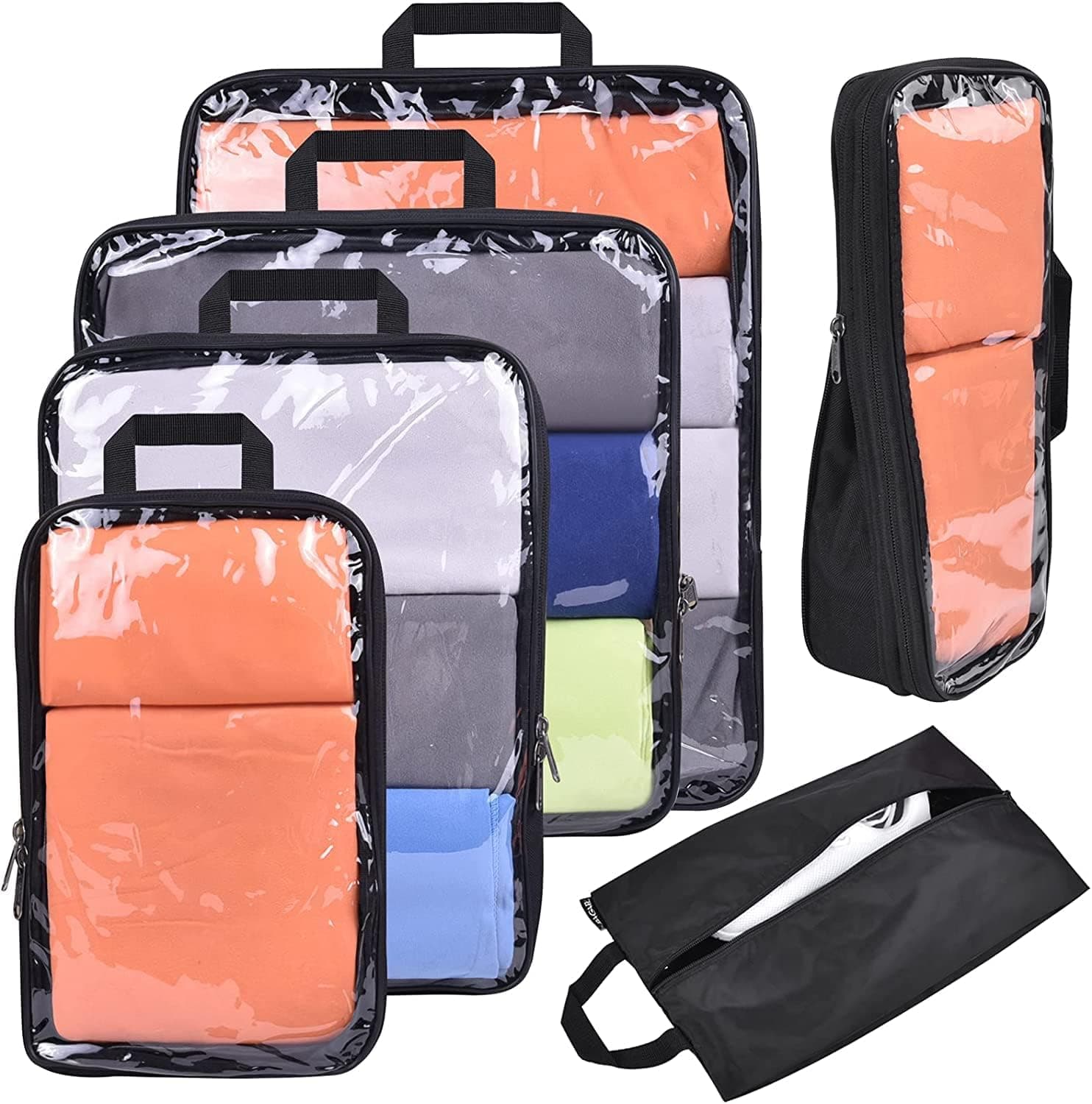 BAGAIL transparent compression packing cubes