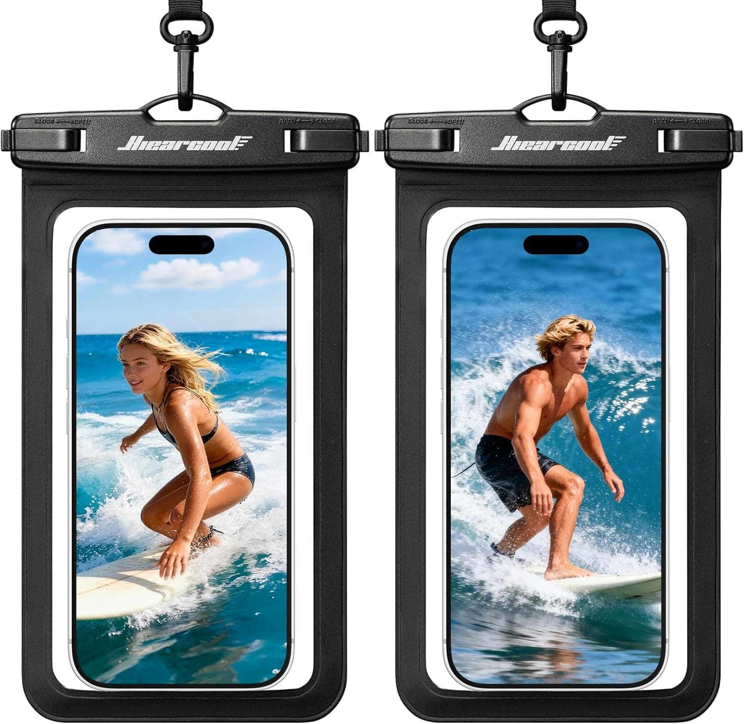 Hiearcool waterproof phone pouch two-pack